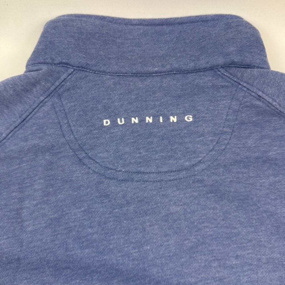 Dunning Golf Mens Blue Heather Quarter Zip Pullover Bamboo Charcoal Size L - Picture 4 of 11